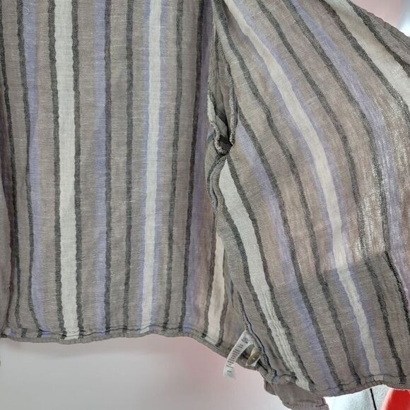 Tahari linen blend unstructured jacket gray taupe - Picture 5 of 7